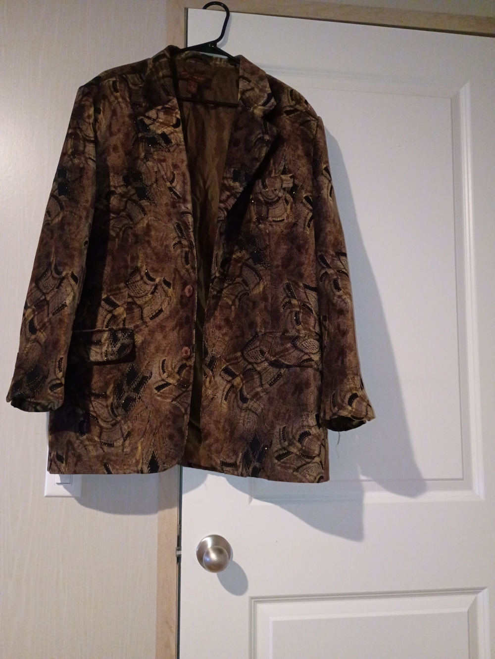 SYLLABLES Men's Print Blazer Jacket Brown Black Button Size XL. OBO